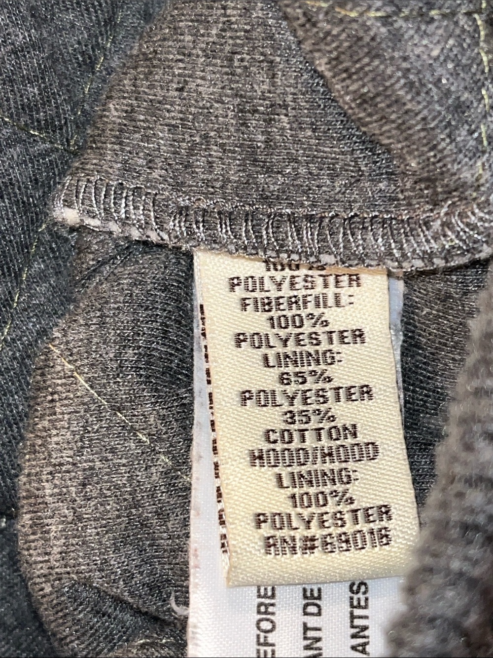 Ruff Hewn Olive Plaid Quilted Vest with Dark Gray Hood - Picture 10 of 11